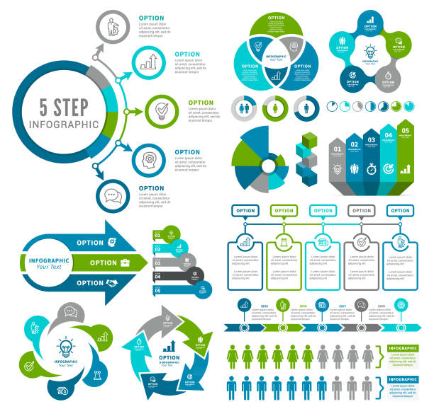 Infographic Elements Vector illustration of the business and finance infographic elements number of people stock illustrations