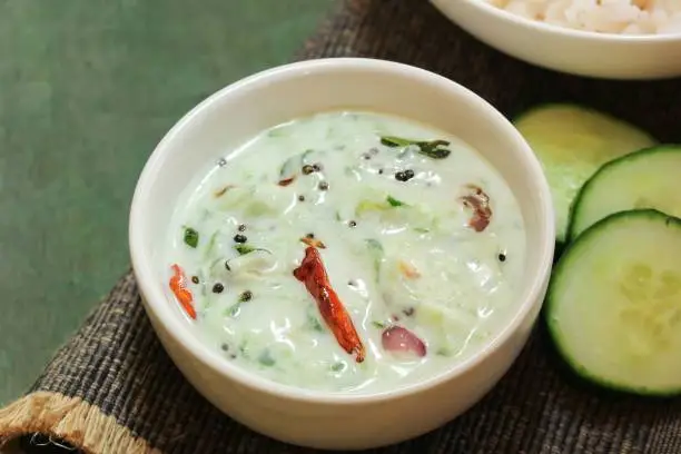 Cucumber Yogurt  Dip / Raita, selective focus