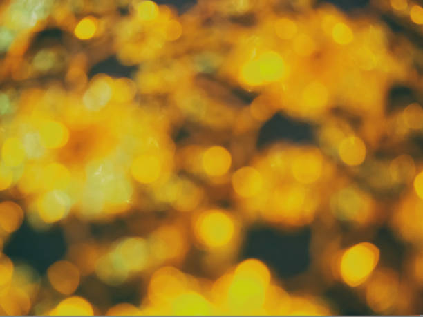 istock Abstract golden bokeh light on black background 941469274