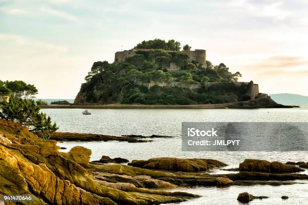 France Var Bormes Les Mimosas Bregancon Fort Official Residence Of The President Of The Republic Stock Photo - Download Image Now