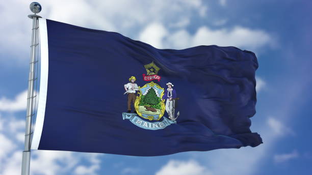 Maine Waving Flag