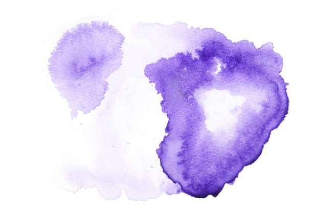 istock Violet watercolor splash hand drawn 941481958