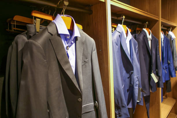 istock Bsuiness Jackets on a Hangers in Store 941488820