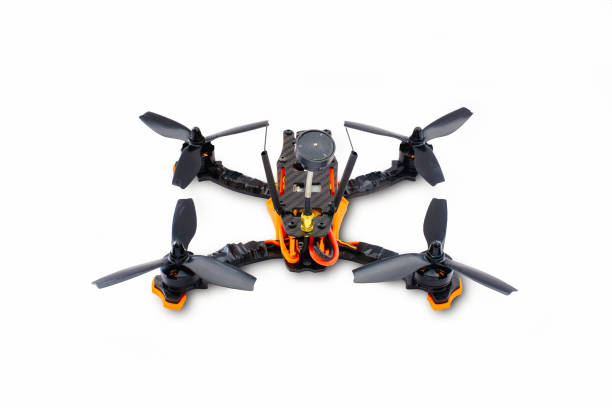 istock isolated drones racing FPV quadrocopter made of carbon black, drone ready for flight, stylish and modern hobby 941488890
