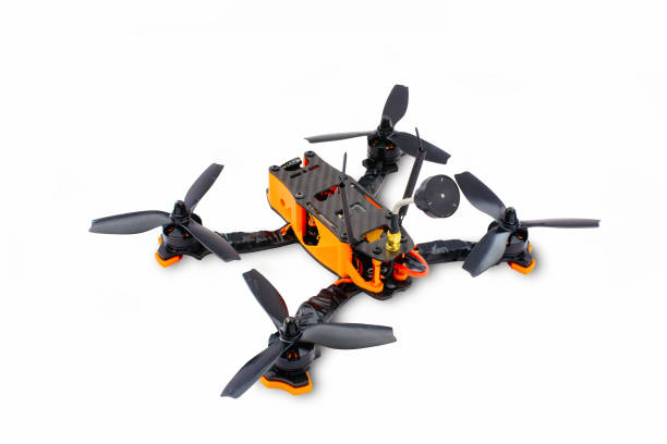 istock isolated drones racing FPV quadrocopter made of carbon black, drone ready for flight, stylish and modern hobby 941489046