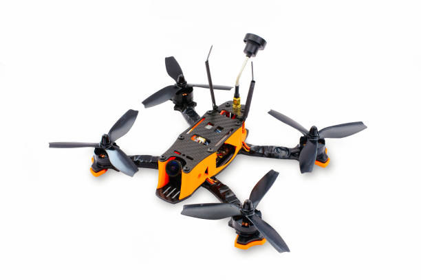 istock isolated drones racing FPV quadrocopter made of carbon black, drone ready for flight, stylish and modern hobby 941489096