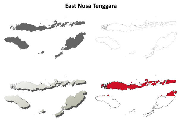 東ヌサ ・ トゥンガ概要地図セット - tenggara点のイラスト素材／クリップアート素材／マンガ素材／アイコン素材