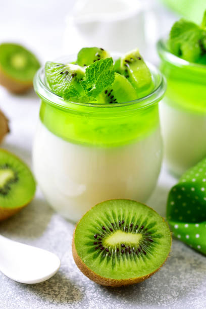 istock Panna cotta with kiwi jelly 941491762