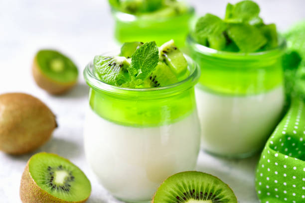istock Panna cotta with kiwi jelly 941491792