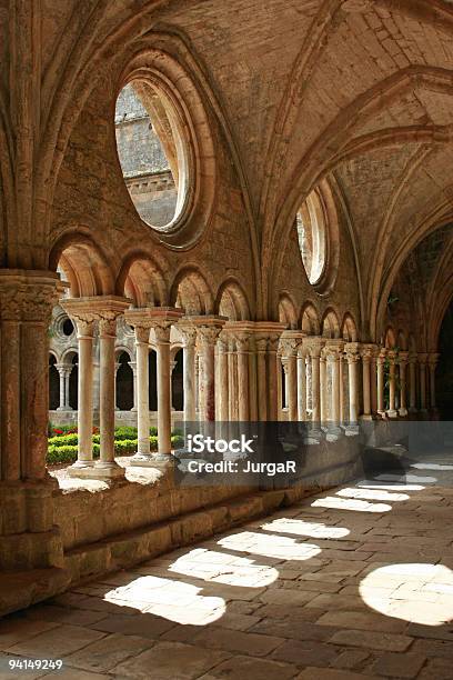 Fontfroide Abbey United Kingdom Stock Photo - Download Image Now - Abbey - Monastery, France, Cloister