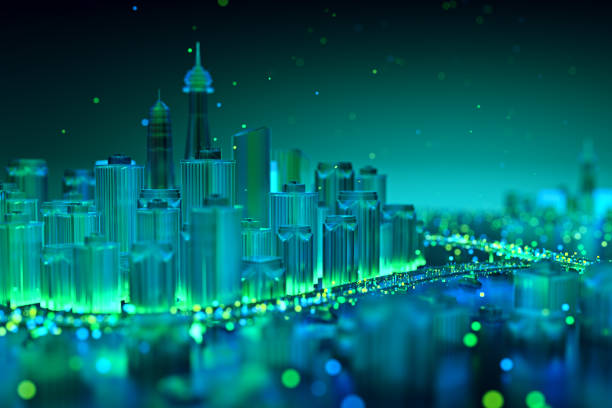 istock Internet of Things. Futuristic technology background,Cyberspace game city.3d rendering 941492592