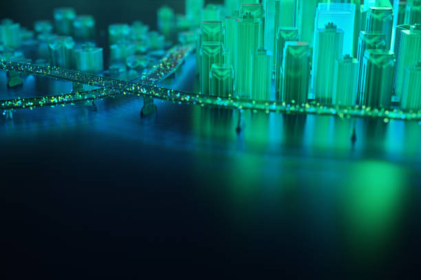 istock Internet of Things. Futuristic technology background,Cyberspace game city.3d rendering 941495238