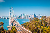San Francisco skyline with Oakland Bay Bridge, California, USA