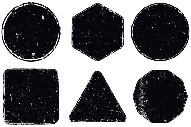Grunge seals Vector grunge seal shapes isolated on white background rubber stamp stock illustrations
