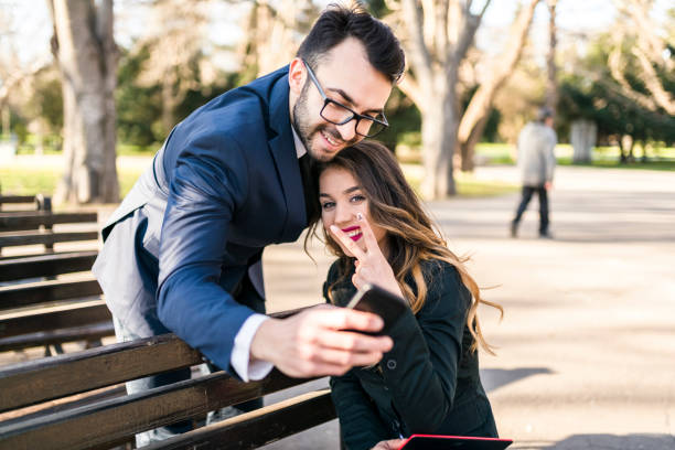 istock Office people taking selfie during casual business trip 941512522