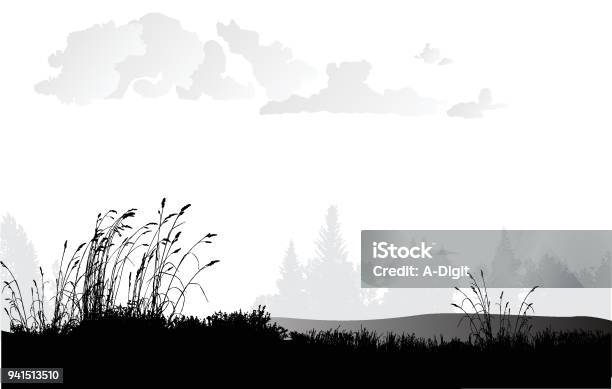 Wheat Grass Plains Stock Illustration - Download Image Now - In Silhouette, Grass, Landscape - Scenery