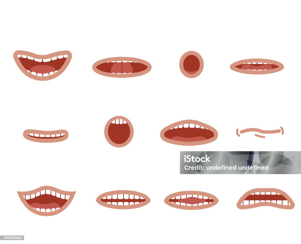 Bộ Miệng Màu Da Hoạt Hình Cười Funny Cartoon Miệng Thiết Lập Với ...