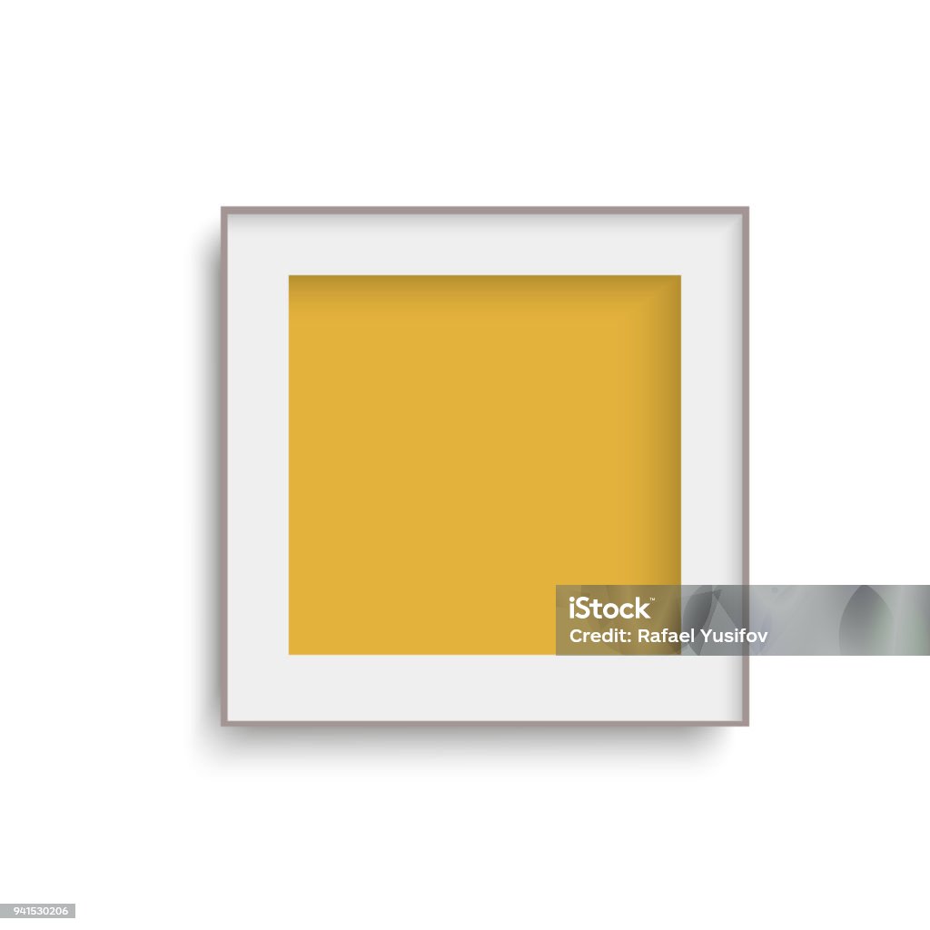 Yellow Frame Shape Realistic Yellow Photo Frame Vector Stock Illustration - Download Image ...