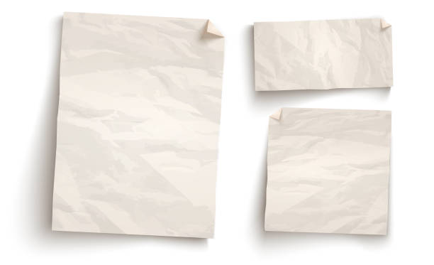 illustrations, cliparts, dessins animés et icônes de vintage white paper. - textured folded white page