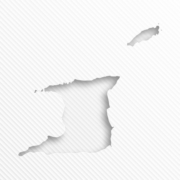 istock Trinidad and Tobago map with paper cut - Abstract white background 941535296
