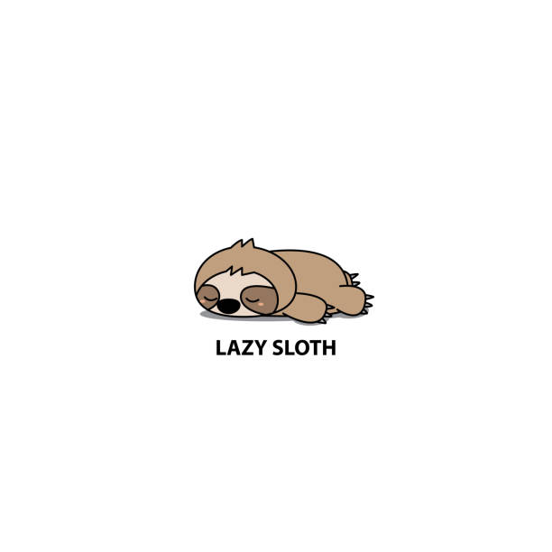 Lazy sloth, cute sloth sleeping icon, logo design, vector illustration Lazy sloth, cute sloth sleeping icon, logo design, vector illustration lazy stock illustrations