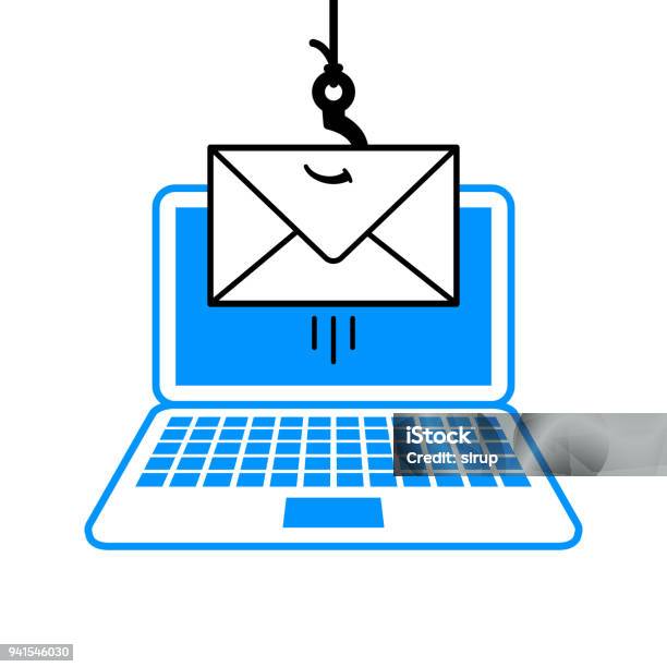 Fishing Line Hook And Envelope In A Phishing Scam Stock Illustration - Download Image Now - Phishing, Icon Symbol, E-Mail