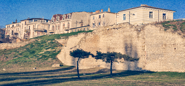 The remaining historic buildings and city walls of Constanta Romania