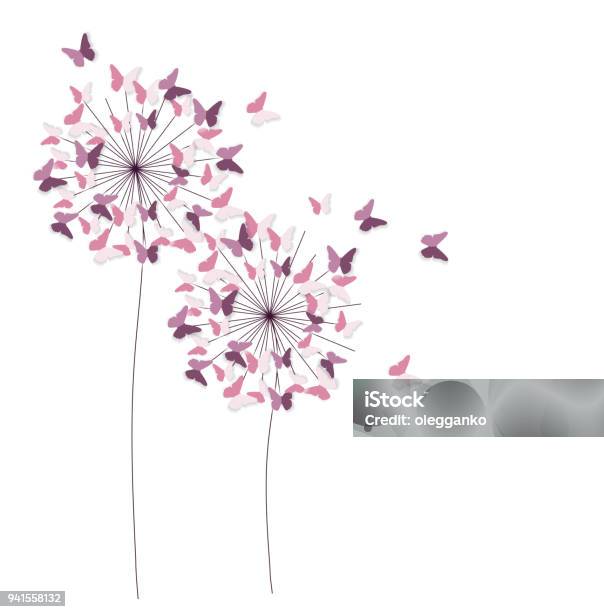 Abstract Paper Cut Out Butterfly Flower Background Vector Illustration Stock Illustration - Download Image Now