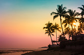 Tropical island sunset