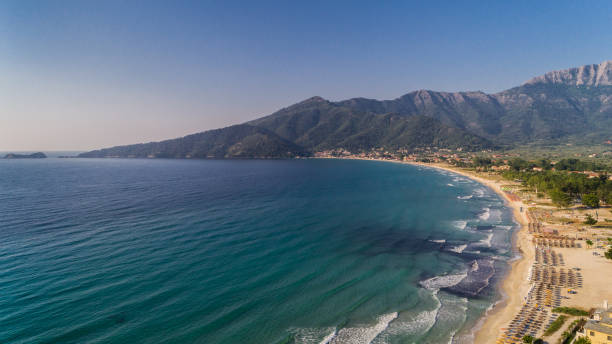 Psili Ammos beach, Thassos island, Greece stock photo