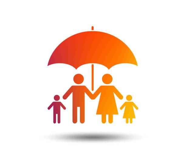 istock Complete family insurance icon. Umbrella symbol. 941567486