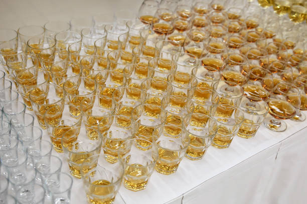 istock Beautiful rows of glasses, whiskey 941571840