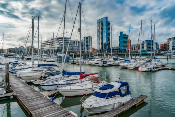 Southampton's Ocean Village Marina with luxury apartments, hotel and bars