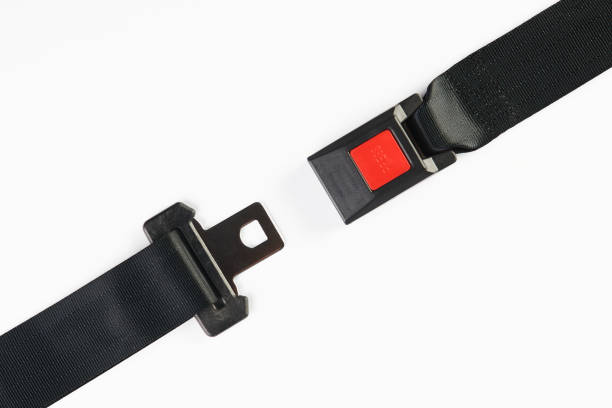 istock Black Open Seat Belt Isolated on White Background 941582732
