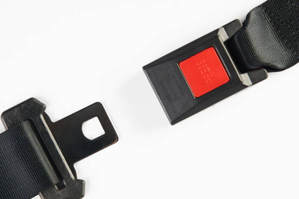istock Black Open Seat Belt Isolated on White Background 941584824