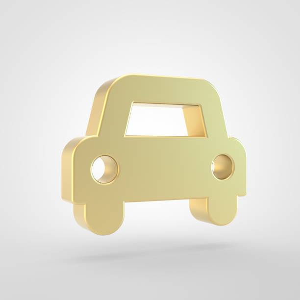 istock Golden car icon isolated on white background. 941584872