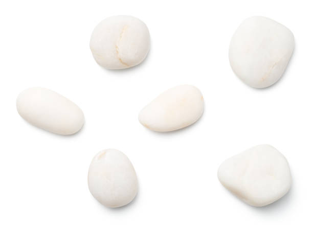 White Stones Isolated on White Background White stones isolated on white background. Top view stone object stock pictures, royalty-free photos & images