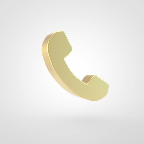 istock Golden phone icon isolated on white background. 941587684