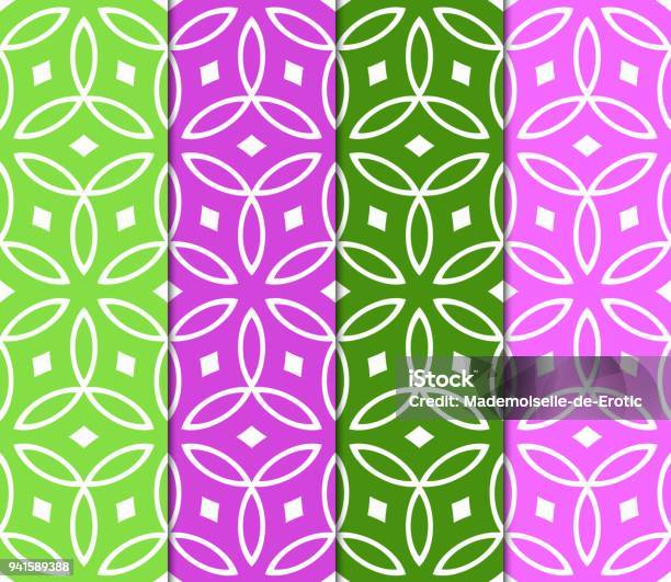 Set Of Seamless Geometric Patterns Color Backgrounds Collection Endless ...