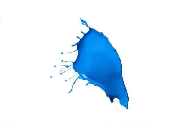 Blue paint splash isolated on white background