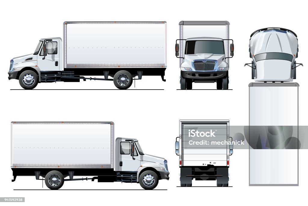 Vector vrachtwagen sjabloon geïsoleerd op wit - Royalty-free Vrachtwagen vectorkunst Vector vrachtwagen sjabloon geïsoleerd op wit - Royalty-free Vrachtwagen vectorkunst