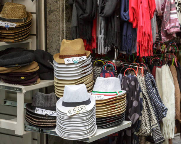 istock Stacks of Hats in a Market 941593372