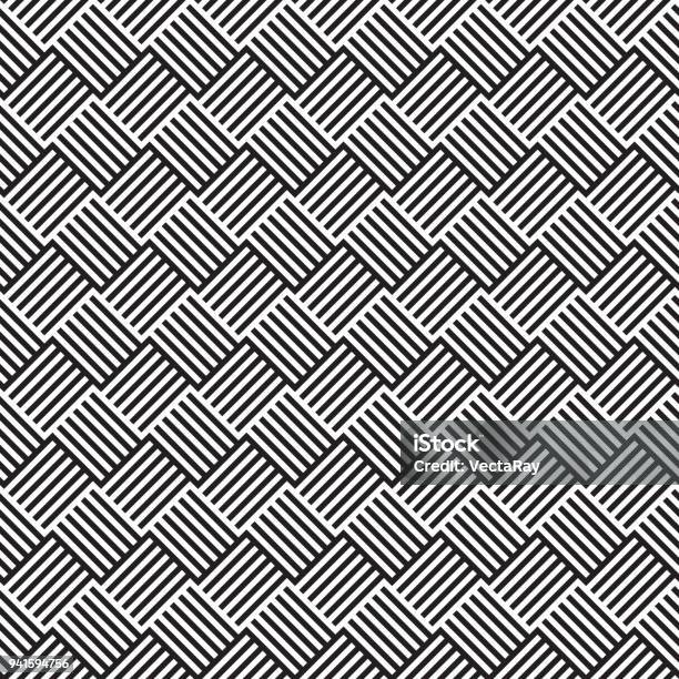 Seamless Abstract Geometric Weave Pattern Background Stock Illustration - Download Image Now