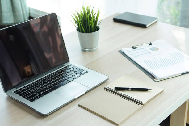 istock Top view work table of business SME startup 941595328