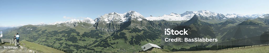 Alpejskie lato Panorama - Zbiór zdjęć royalty-free (Adelboden)