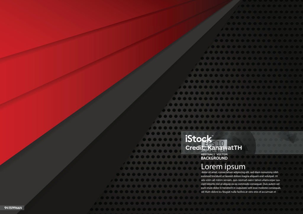Warna Hitam Dan Merah Geometris Latar Belakang Abstrak Desain Modern