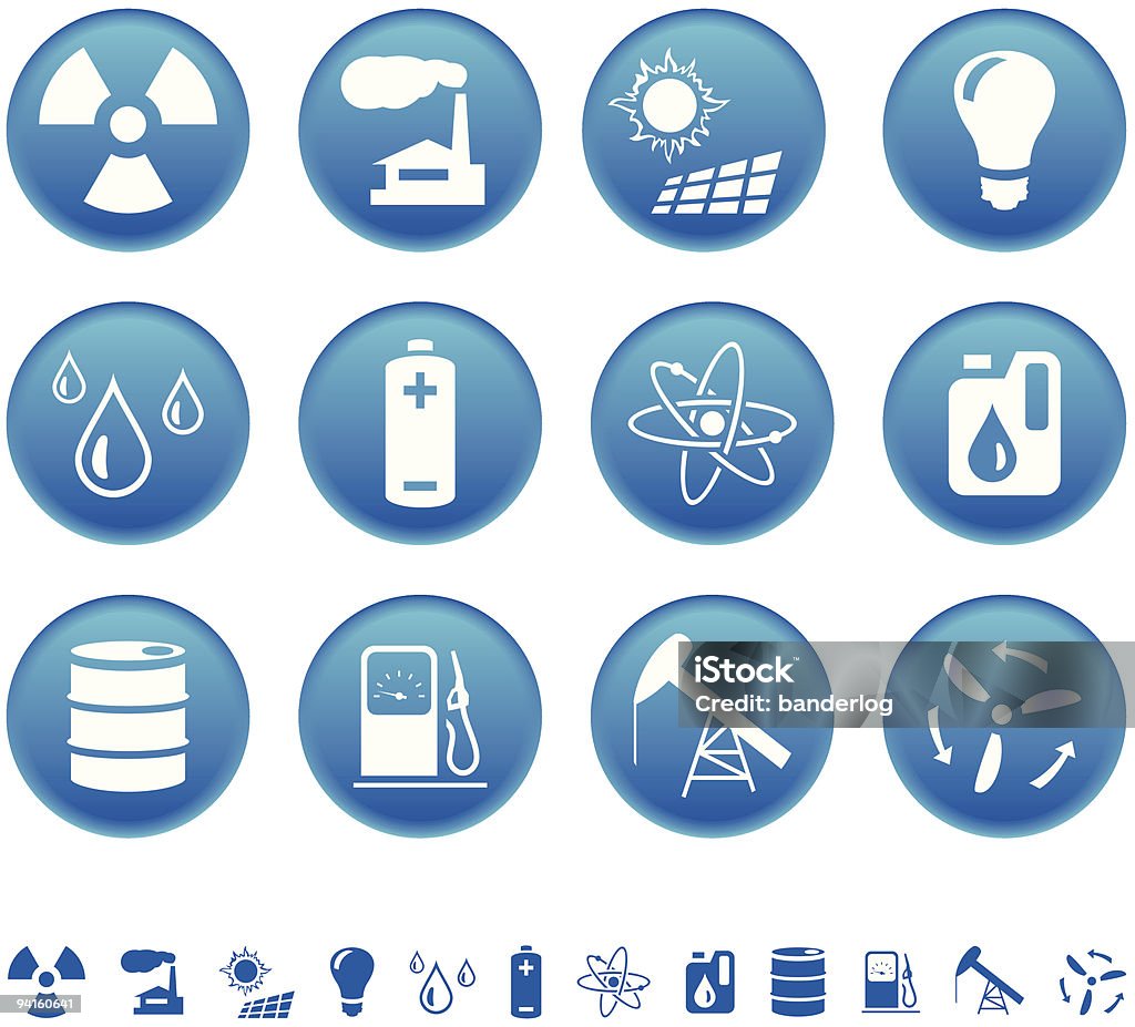 & ikony zasobów energii - Grafika wektorowa royalty-free (Atom)