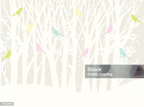 Winter Vector Bird Winter Birds Stock Illustration - Download Image Now - Bird, Branch ...