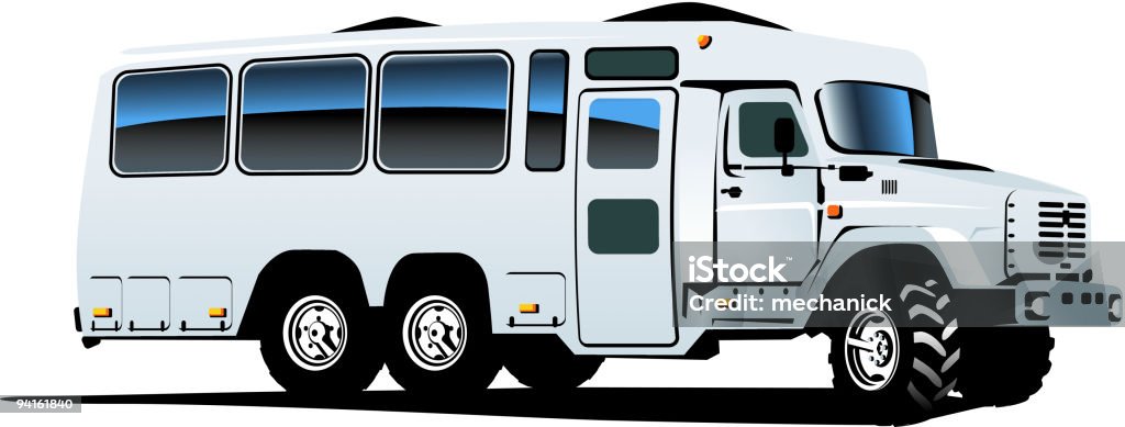 Wszystkie teren Autobus - Grafika wektorowa royalty-free (Autobus)
