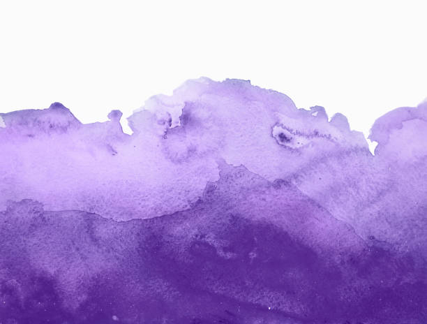 purple watercolor background - watercolor painting watercolour paints brush stroke abstract imagens e fotografias de stock